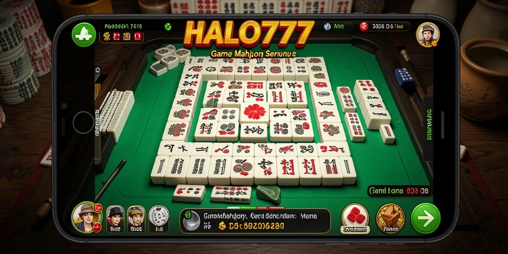 Tampilan gameplay menarik HALO777 yang menampilkan keseruan bermain Mahjong.