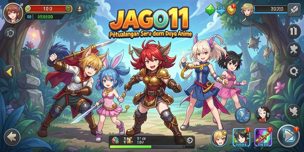 Gameplay JAGO11 dengan karakter anime yang dinamis dan grafis memukau.