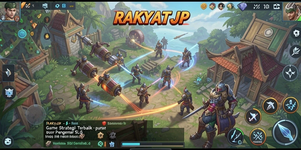 Screenshot dari gameplay RAKYATJP yang menggambarkan strategi dan manajemen.