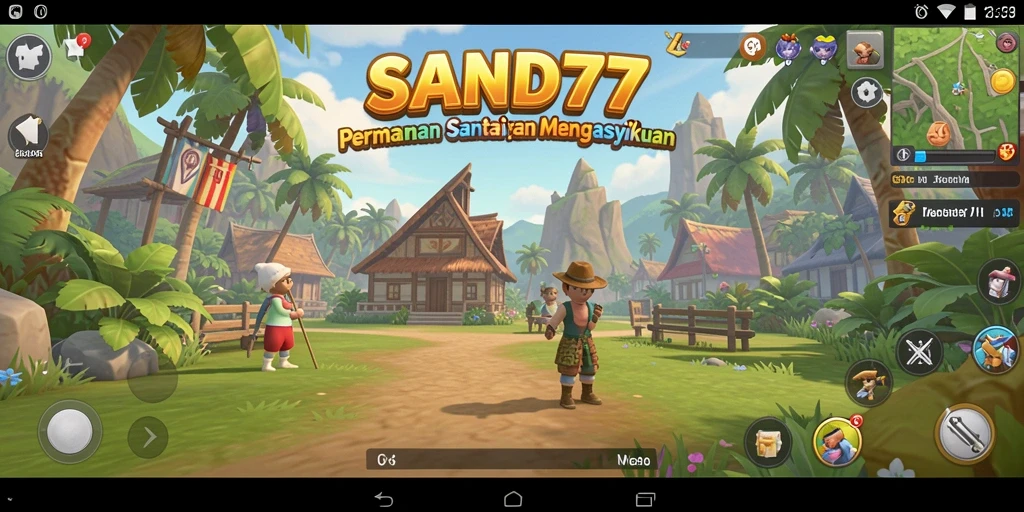 Tampilan gameplay SAND77 yang sederhana dan menarik.